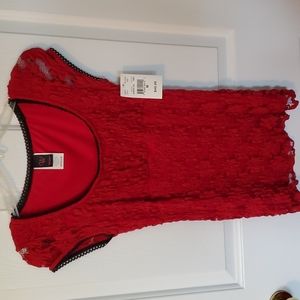 Women's Wrapper ruby red blouse Medium